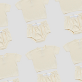 Organic Ribbed Tee + Bloomers - Vanilla