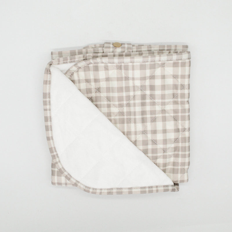 all plaid out, reusable change mat, luxe quilted change mat; reusable cloth nappy accessory