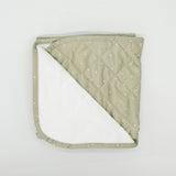 field of hearts, heart print on khaki background, reusable change mat, luxe quilted change mat; reusable cloth nappy accessory