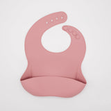 Dusky Pink Silicone Bib with catcher