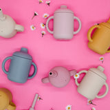 Silicone dinnerware, silicone cups, stylized photo