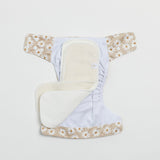V2 Premium Pocket Cloth Nappy - Wild Daisy Greige