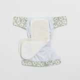 V2 Premium Pocket Cloth Nappy - Wild Daisy Sea mist Green