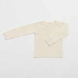 Organic Ribbed Henley - Vanilla