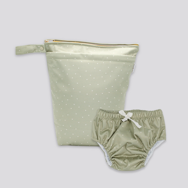 Bebe Hive large wet bag and swim nappy combo. High quality reusable baby products nz.