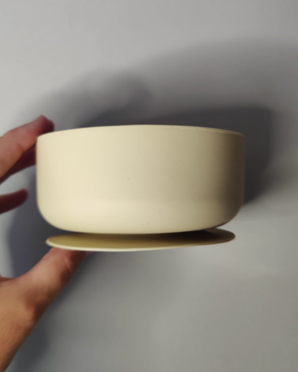 SAMPLE - Silicone bowl with suction base - Oat