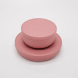 Silicone Plate with Lid - Dusky Pink
