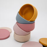 Silicone Bowl with Lid - Dusky Pink